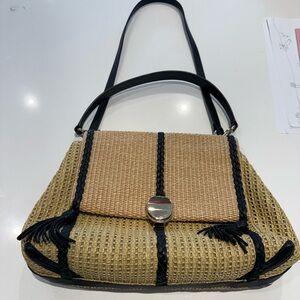 Chloe Elegant Tan and Black Woven Handbag